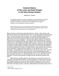 Cultural History of the Lunar and Solar Eclipse in