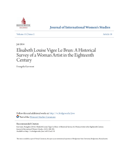 Elisabeth Louise Vigee Le Brun: A Historical Survey of a Woman