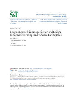 Lessons Learned from Liquefaction and Lifeline