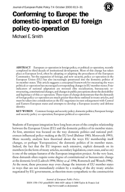 Conforming to Europe: the domestic impact of EU foreign policy co