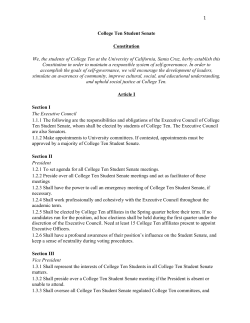 College Ten Senate Constitution - University of California, Santa Cruz