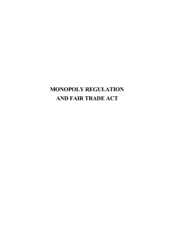MONOPOLY REGULATION AND FAIR TRADE ACT