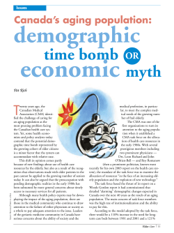 Canada`s aging population: demographic time bomb OR economic