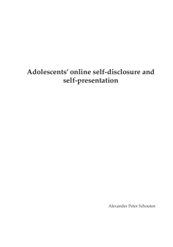 Adolescents` online self-disclosure and self