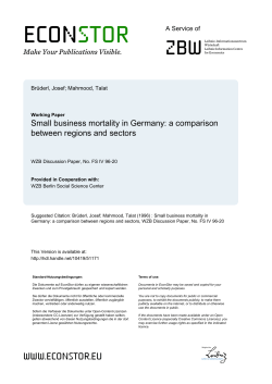 Small business mortality in Germany. A comparison