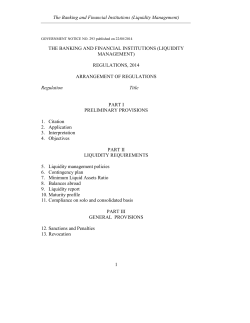 Banking and Financial Institutions (Liquidity