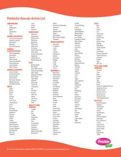 PebbleGo Animals Article List