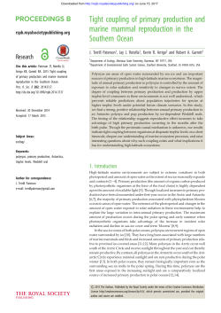Tight coupling of primary production and marine mammal