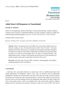 Adult Stem Cell Responses to Nanostimuli