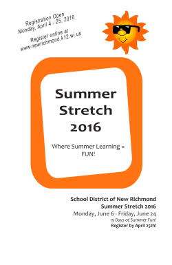 Summer Stretch 2016 - School District of New Richmond