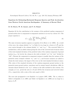 ERRATUM Seismological Research Letters, Vol. 68, No. 1, pp. 128