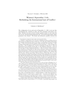 Women`s September 11th: Rethinking the International Law of Conflict