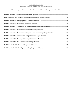 Math 330A Class Drills All content copyright October 2010 by Mark