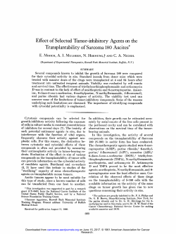 Effect of Selected Tumor-inhibitory Agents on the