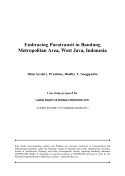 Embracing Paratransit in Bandung Metropolitan Area - UN