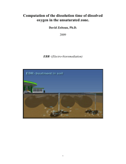 Computation of the dissolution time of dissolved oxygen in the