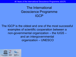40 Years of the International Geoscience Programme (IGCP)