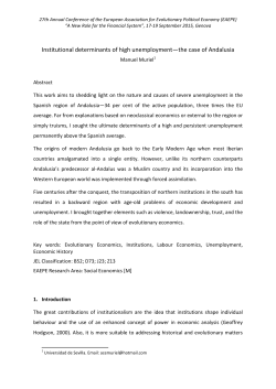 Institutional determinants of high unemployment&mdash;the case of
