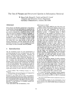 The Use of Phrases and Structured Queries in