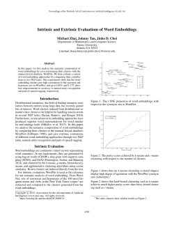 Intrinsic and Extrinsic Evaluations of Word Embeddings