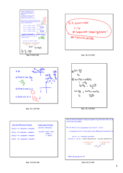 Sum and difference formulas