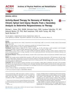 Activity-Based Therapy for Recovery of Walking in Chronic Spinal