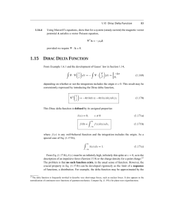 1.15 DIRAC DELTA FUNCTION
