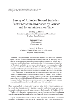 Survey of Attitudes Toward Statistics: Factor Structure Invariance by