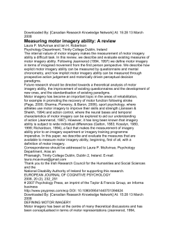 Measuring motor imagery ability: A review