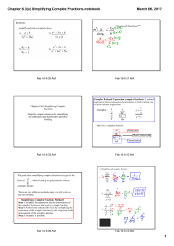 Chapter 6.3(a) Simplifying Complex Fractions.notebook