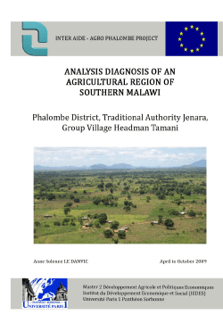 Analysis diagnosis of an agricultural region of Southern Malawi