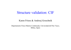 Structure validation: CIF