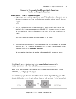 Chapter 4: Exponential and Logarithmic Equations
