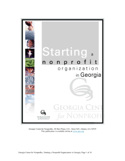 Georgia Center for Nonprofits, Starting a Nonprofit Organization in