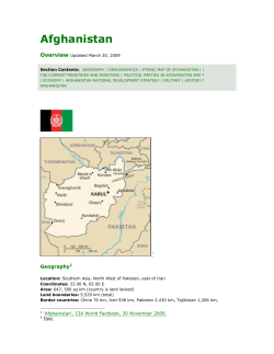 Afghanistan - Peace Operations Monitor