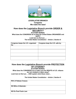 How does the Legislative Branch provide PROTECTION OF