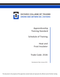 Apprenticeship Training Standard Schedule of Training Heat and