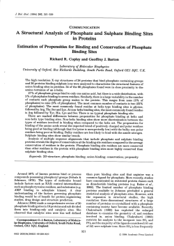A Structural Analysis of Phosphate and Sulphate Binding Sites in