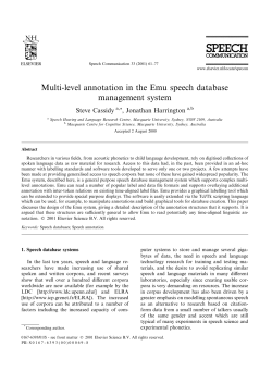 Multi-level annotation in the Emu speech database management