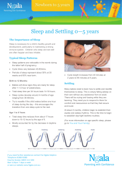Sleep and Settling 0&mdash;5 years