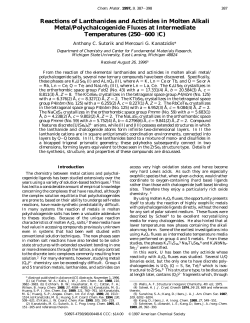 Reactions of Lanthanides and Actinides in Molten Alkali Metal