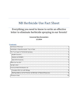 NB Herbicide Use Fact Sheet - New Brunswick Environmental Network