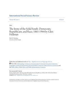 The Irony of the Solid South: Democrats, Republicans, and Race