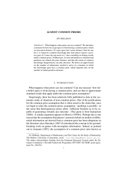 ALMOST COMMON PRIORS What happens when priors are not