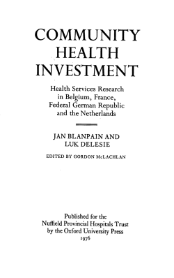 community health investment