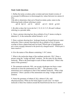 Study Guide Questions 1. Define the terms covalent, polar covalent