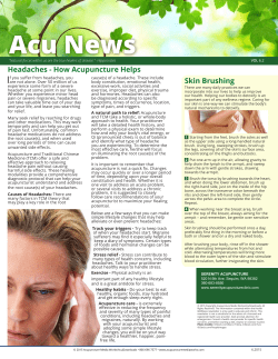 Acu News - serenity acupuncture clinic
