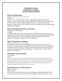 Fall 2017 English Course Offerings