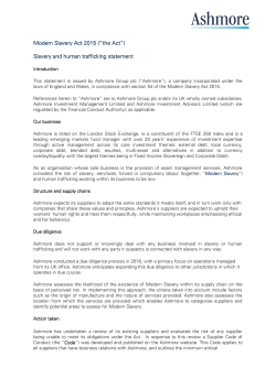 Slavery and human trafficking statement
