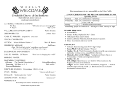 Bulletin - Creekside Church of the Brethren